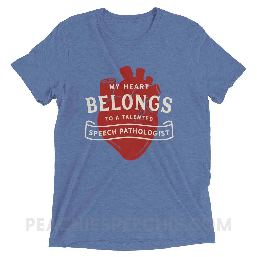 My Heart Tri-Blend Tee - Blue Triblend / XS - T-Shirts & Tops peachiespeechie.com