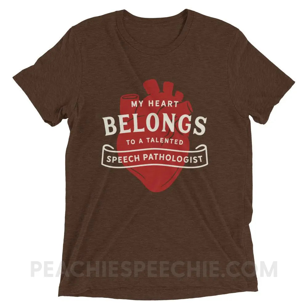 My Heart Tri-Blend Tee - Brown Triblend / XS - T-Shirts & Tops peachiespeechie.com
