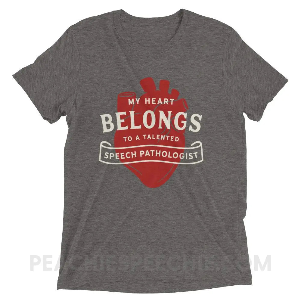 My Heart Tri-Blend Tee - Grey Triblend / XS - T-Shirts & Tops peachiespeechie.com