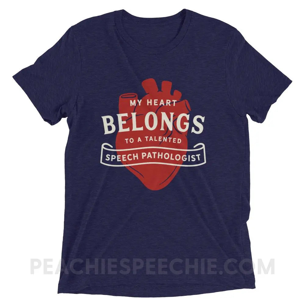 My Heart Tri-Blend Tee - Navy Triblend / XS - T-Shirts & Tops peachiespeechie.com