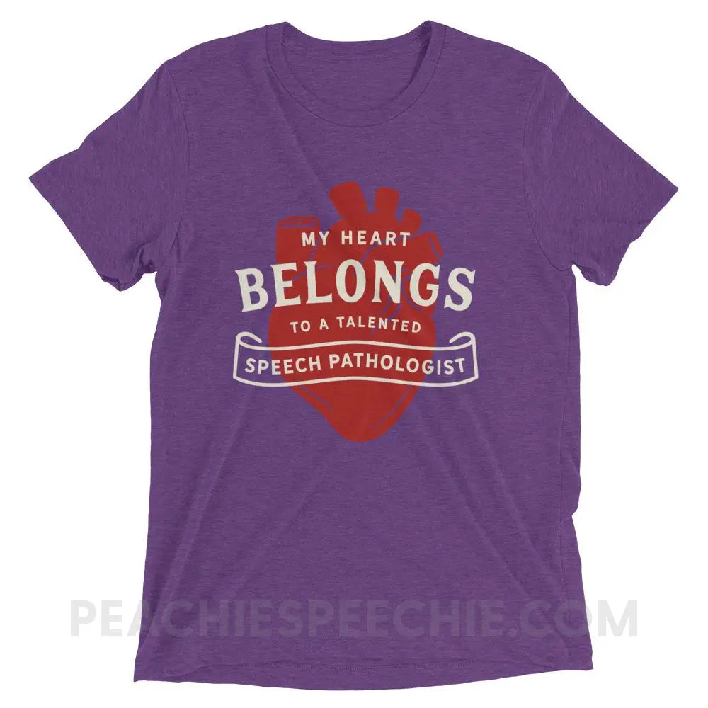 My Heart Tri-Blend Tee - Purple Triblend / XS - T-Shirts & Tops peachiespeechie.com
