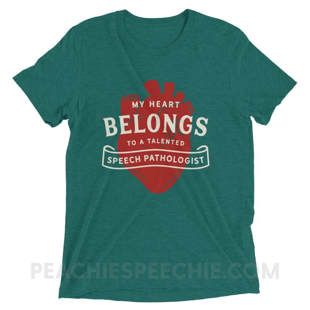 My Heart Tri-Blend Tee - Teal Triblend / XS - T-Shirts & Tops peachiespeechie.com