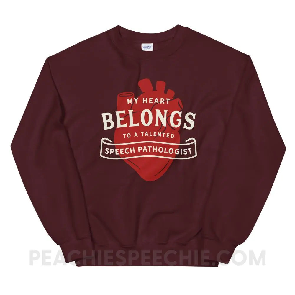 My Heart Classic Sweatshirt - Maroon / S - Hoodies & Sweatshirts peachiespeechie.com