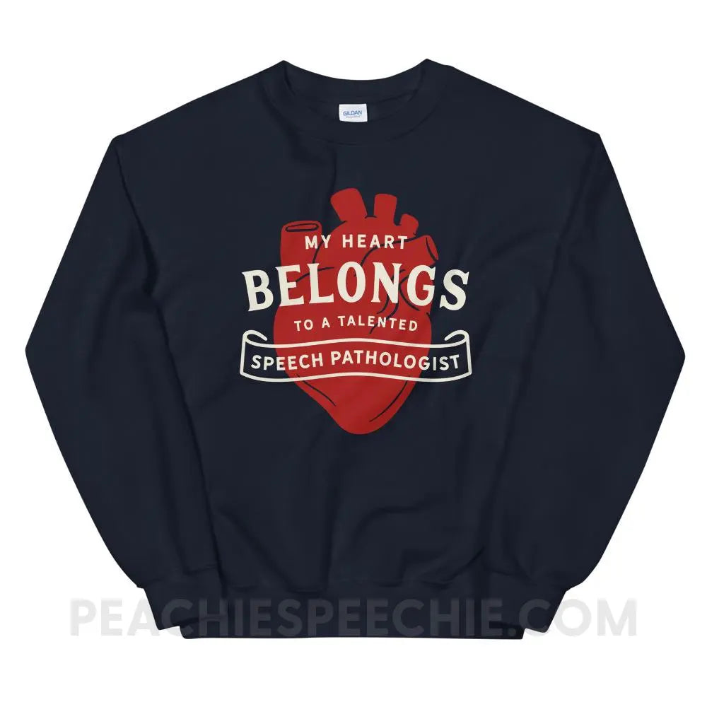 My Heart Classic Sweatshirt - Navy / S - Hoodies & Sweatshirts peachiespeechie.com