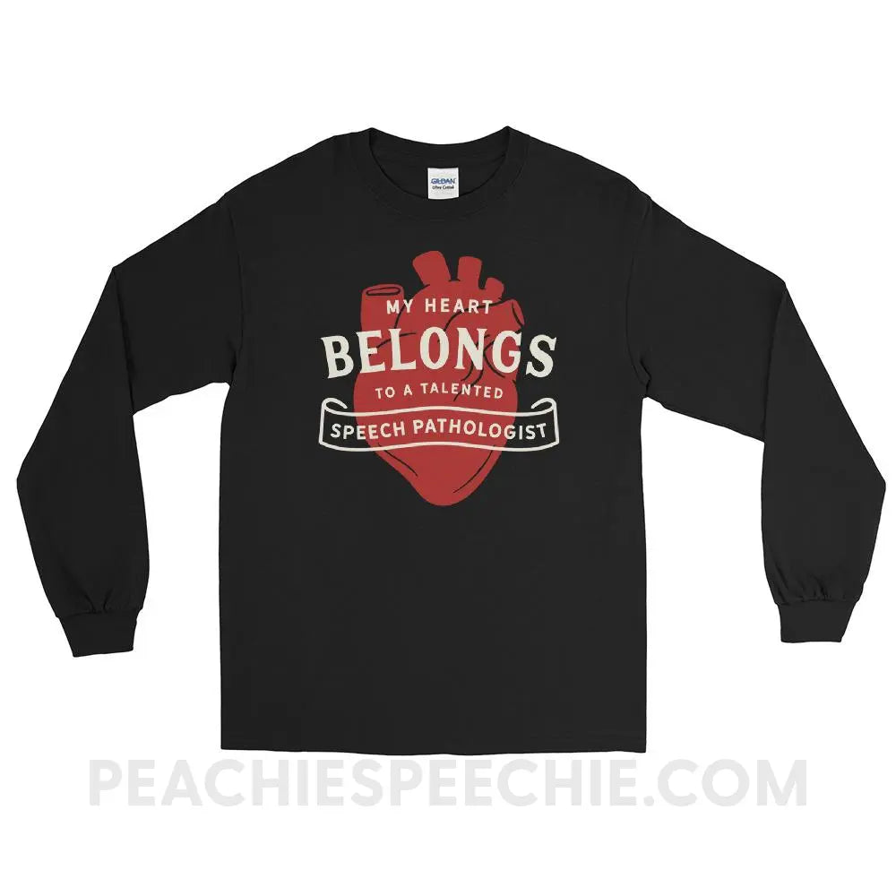 My Heart Long Sleeve Tee - Black / S - T-Shirts & Tops peachiespeechie.com