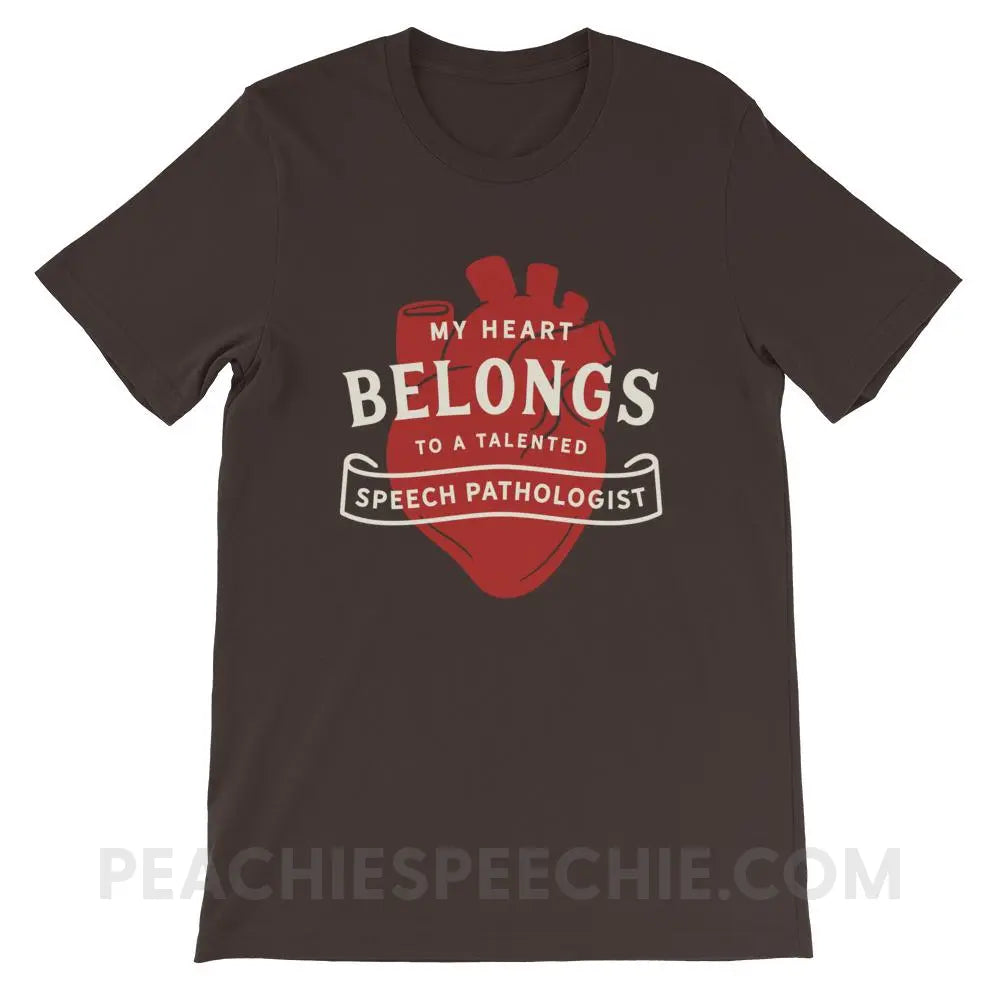 My Heart Premium Soft Tee - Brown / S - T-Shirts & Tops peachiespeechie.com