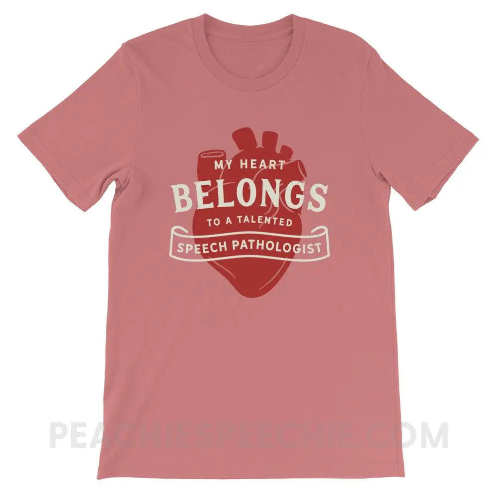 My Heart Premium Soft Tee - Mauve / S - T-Shirts & Tops peachiespeechie.com