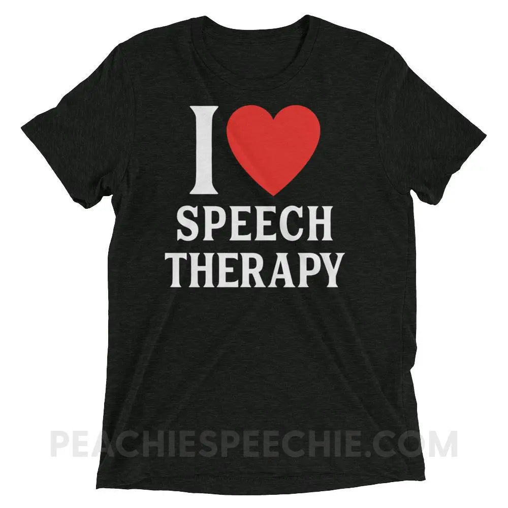 I Heart Speech Tri-Blend Tee - Charcoal-Black Triblend / XS - T-Shirts & Tops peachiespeechie.com