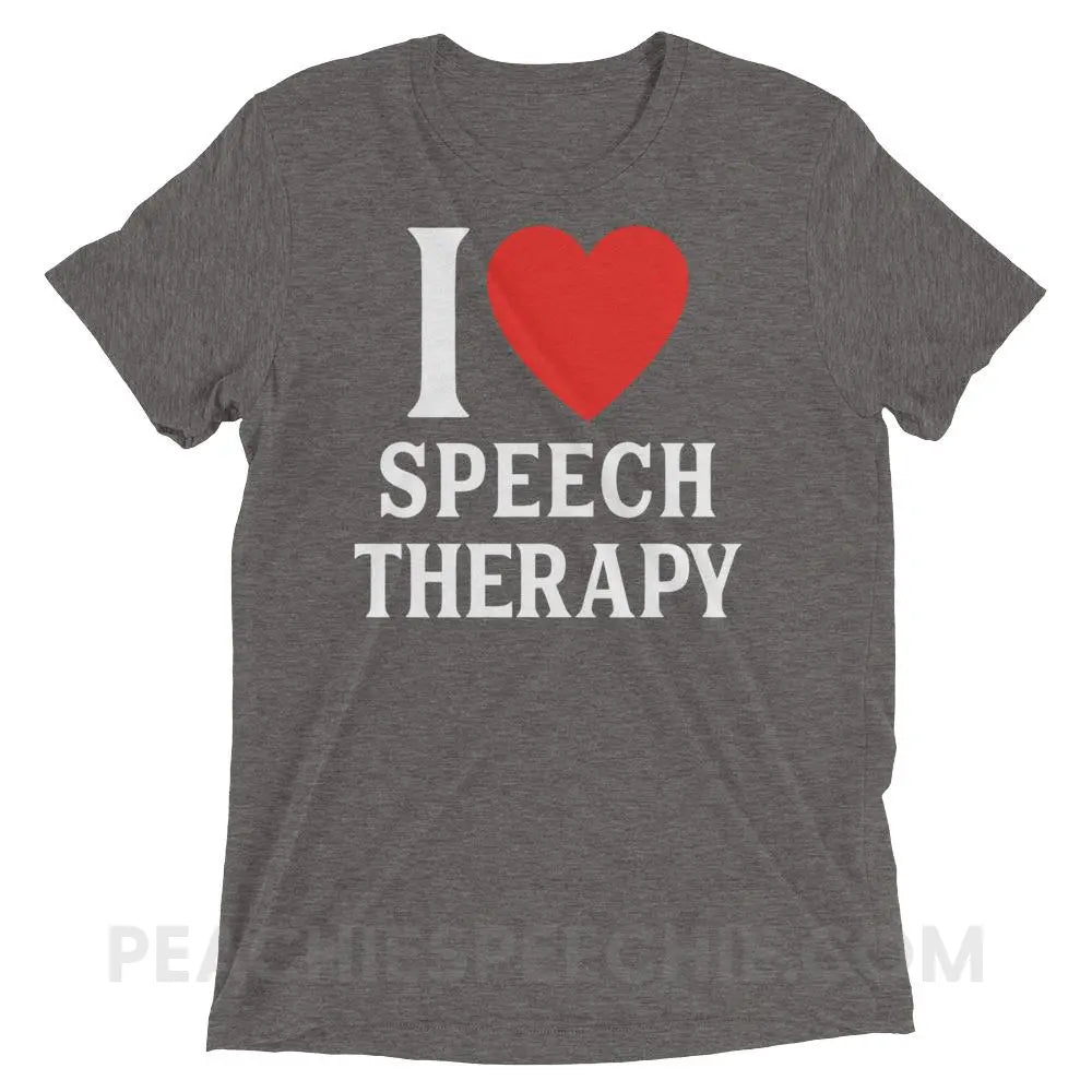 I Heart Speech Tri-Blend Tee - Grey Triblend / XS - T-Shirts & Tops peachiespeechie.com
