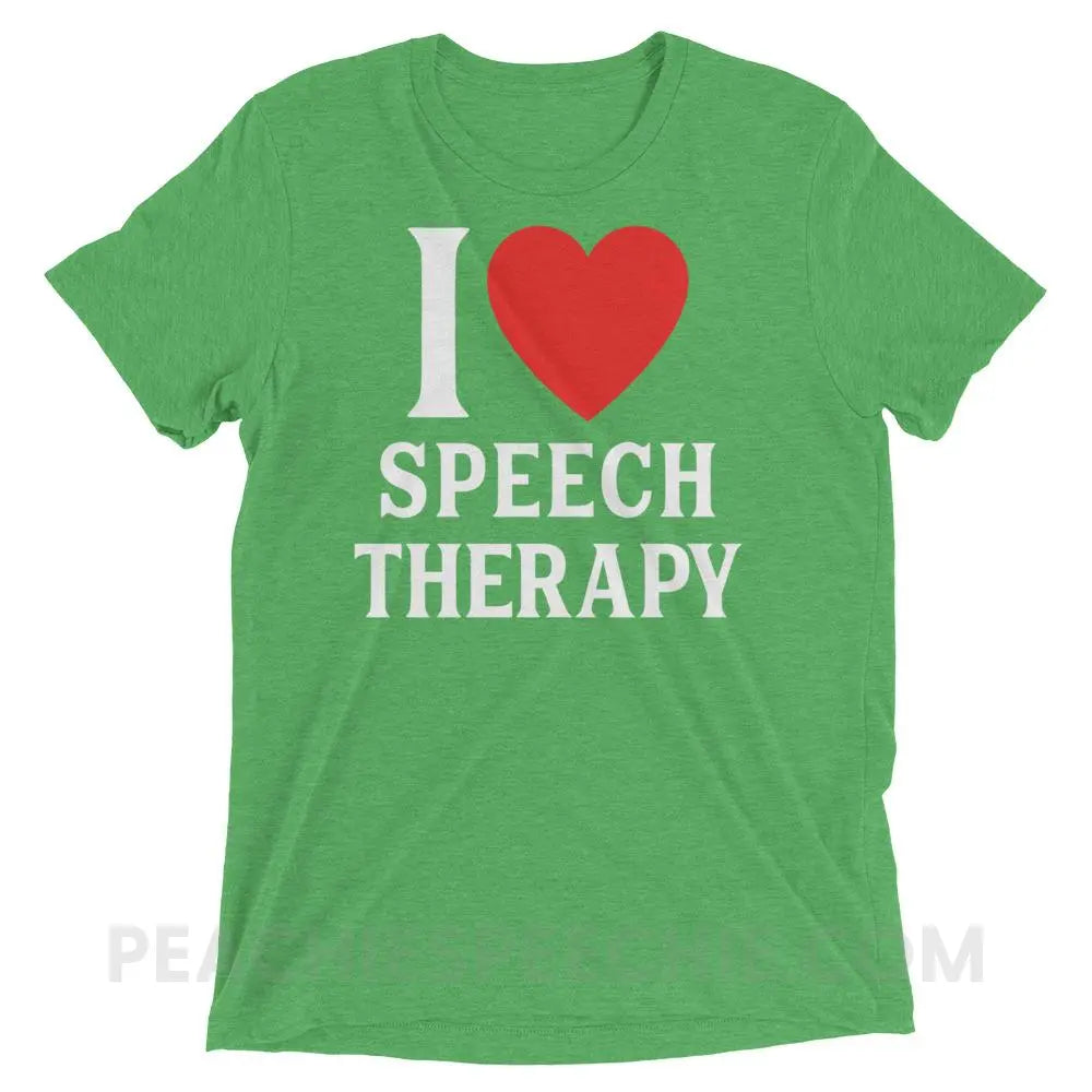 I Heart Speech Tri-Blend Tee - T-Shirts & Tops peachiespeechie.com