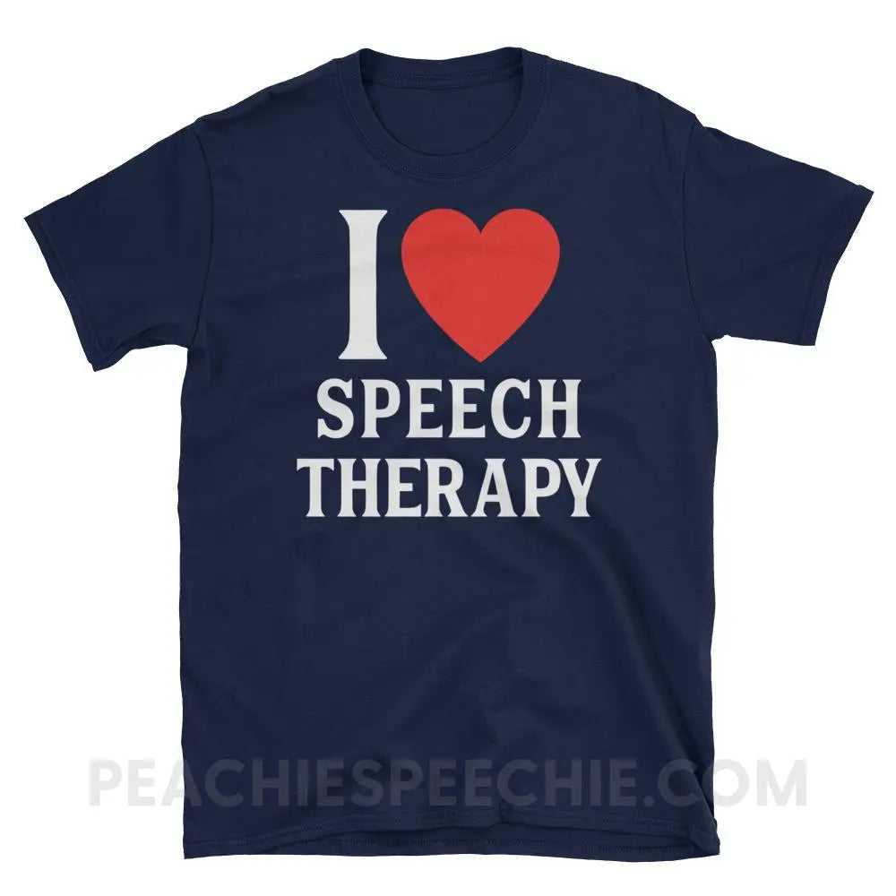 I Heart Speech Classic Tee - Navy / S - T-Shirts & Tops peachiespeechie.com