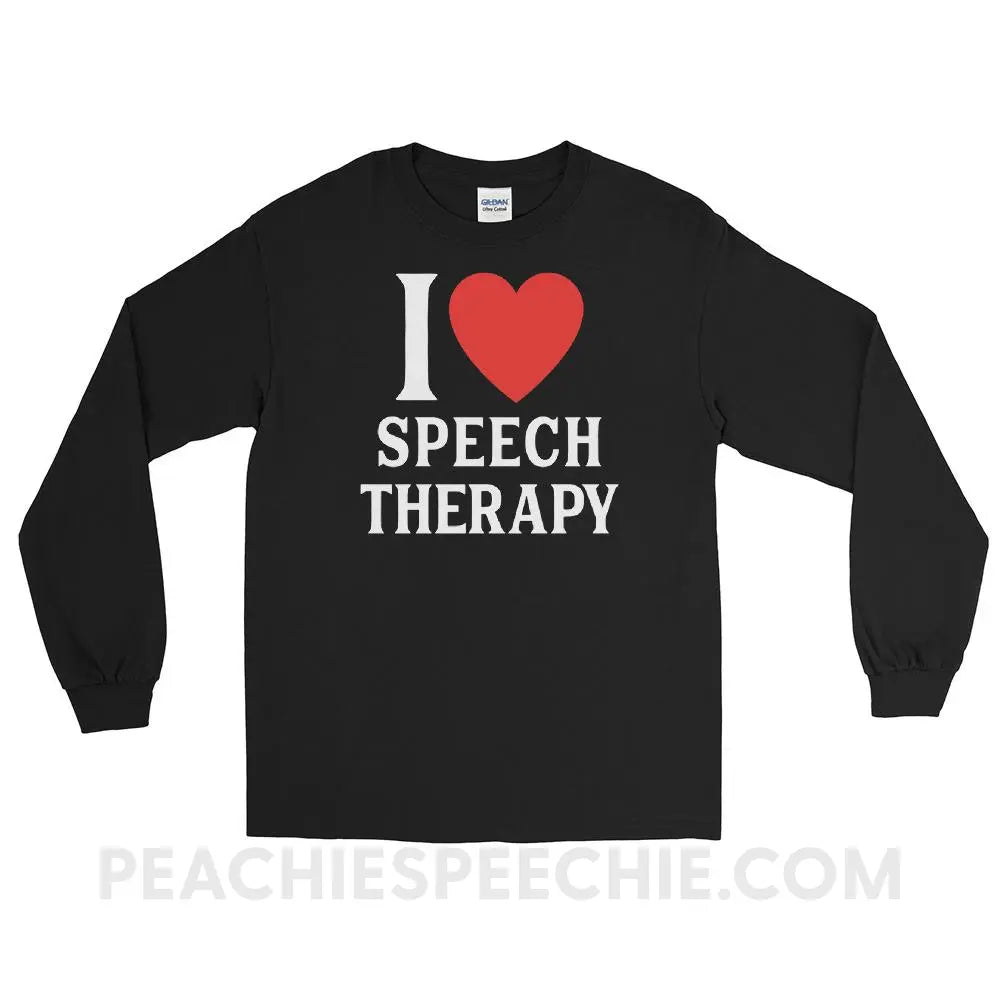 I Heart Speech Long Sleeve Tee - Black / S - T-Shirts & Tops peachiespeechie.com