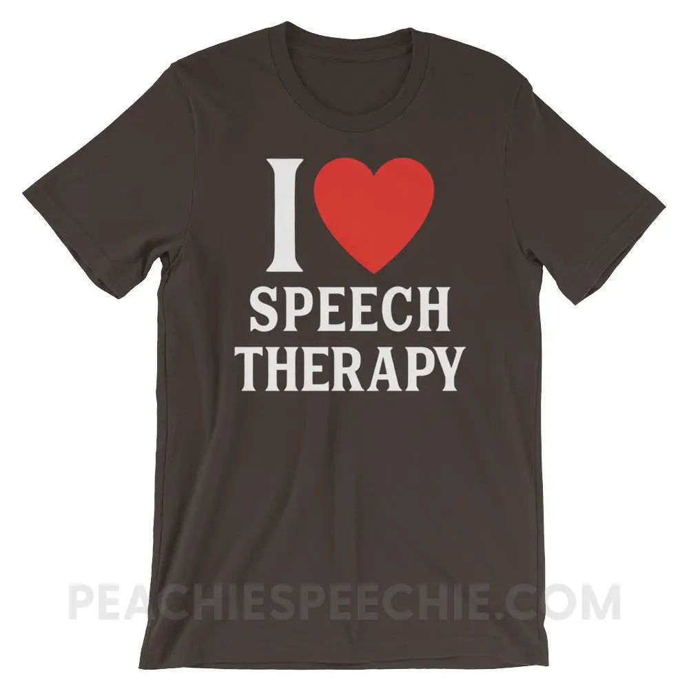 I Heart Speech Premium Soft Tee - Brown / S - T-Shirts & Tops peachiespeechie.com