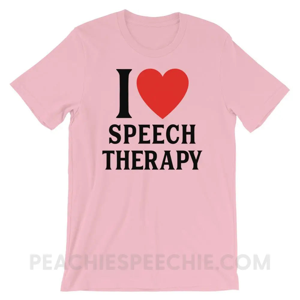 I Heart Speech Premium Soft Tee - Pink / S - T-Shirts & Tops peachiespeechie.com