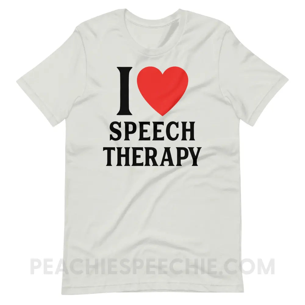 I Heart Speech Premium Soft Tee - Silver / S - T-Shirts & Tops peachiespeechie.com