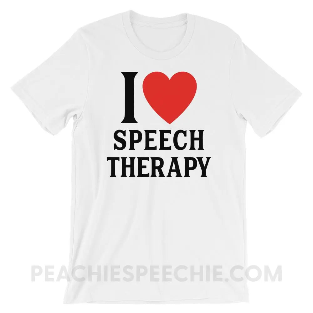 I Heart Speech Premium Soft Tee - White / XS - T-Shirts & Tops peachiespeechie.com