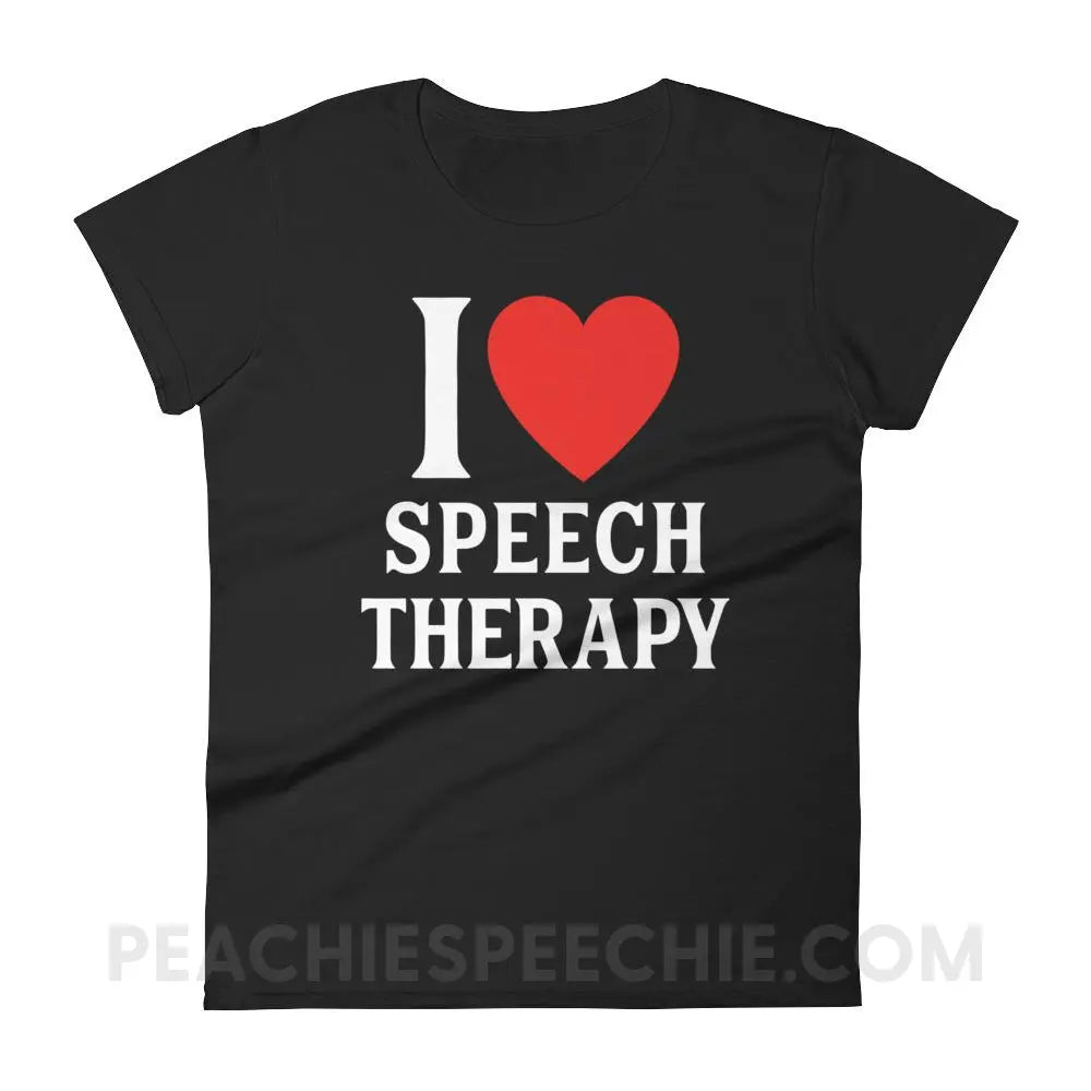 I Heart Speech Women’s Trendy Tee - Black / S T-Shirts & Tops peachiespeechie.com