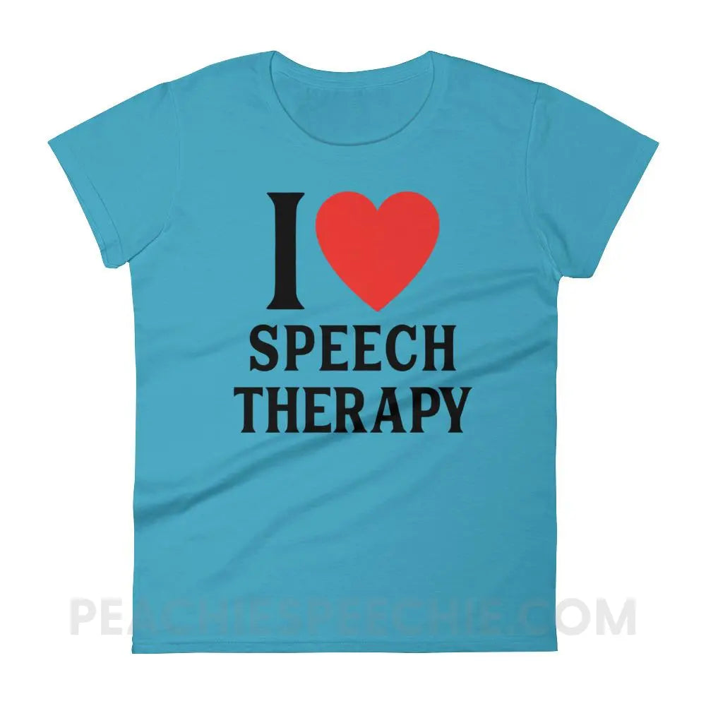 I Heart Speech Women’s Trendy Tee - Caribbean Blue / S T-Shirts & Tops peachiespeechie.com