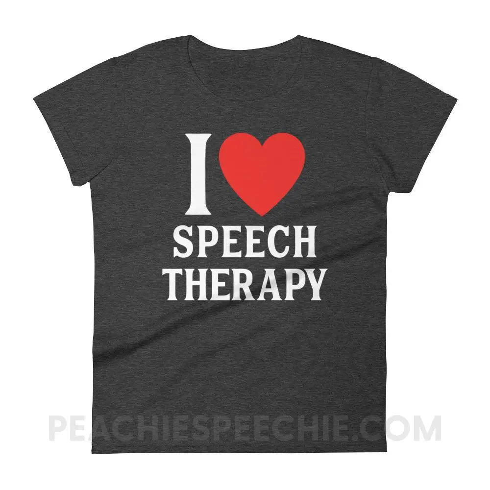 I Heart Speech Women’s Trendy Tee - Heather Dark Grey / S T-Shirts & Tops peachiespeechie.com
