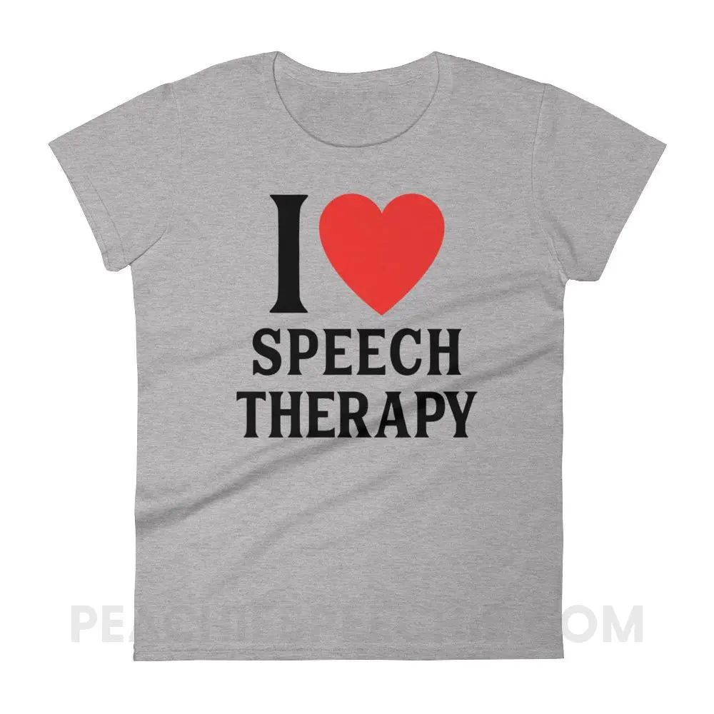 I Heart Speech Women’s Trendy Tee - Heather Grey / S T-Shirts & Tops peachiespeechie.com