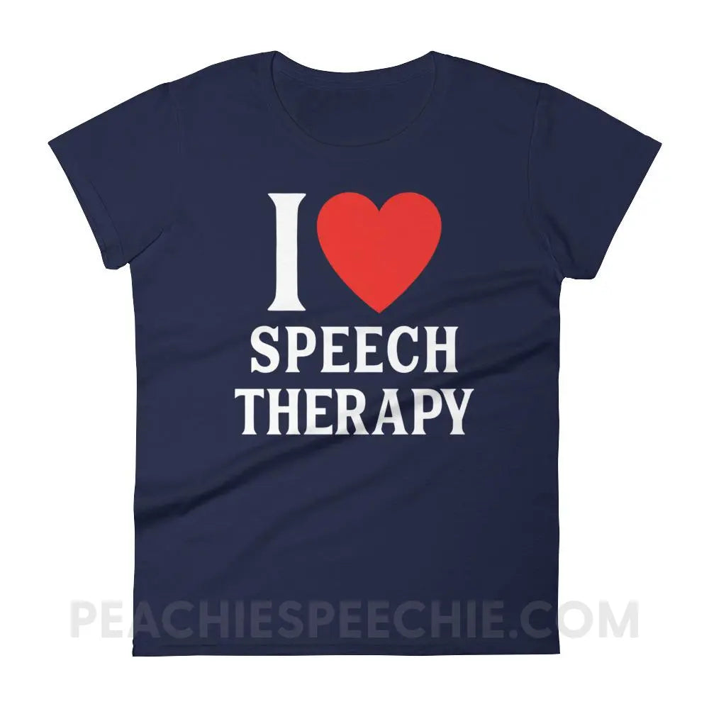 I Heart Speech Women’s Trendy Tee - Navy / S T-Shirts & Tops peachiespeechie.com