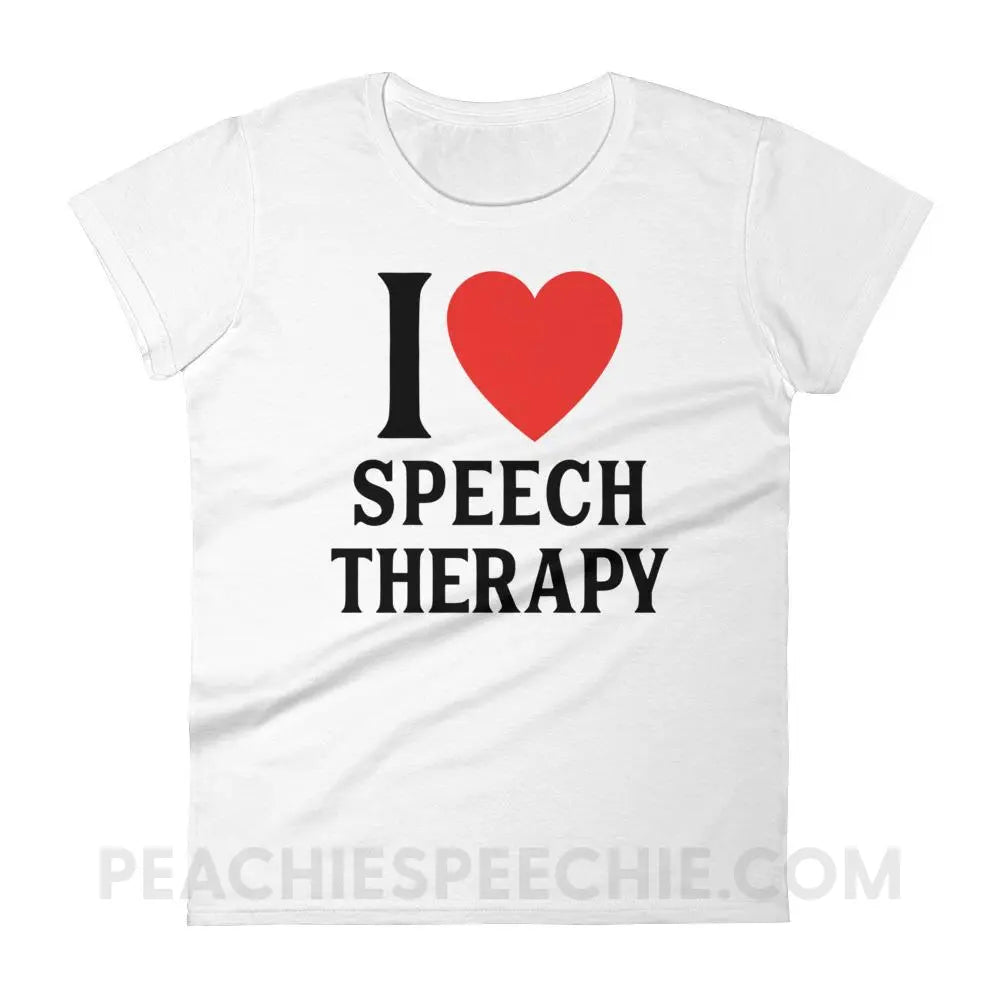 I Heart Speech Women’s Trendy Tee - White / S T-Shirts & Tops peachiespeechie.com