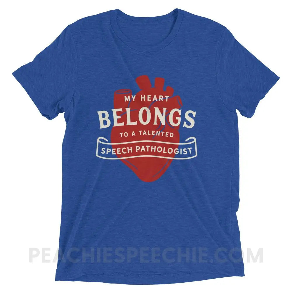 My Heart Tri-Blend Tee - True Royal Triblend / XS - T-Shirts & Tops peachiespeechie.com