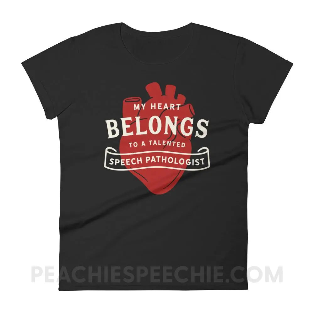 My Heart Women’s Trendy Tee - Black / S - T-Shirts & Tops peachiespeechie.com