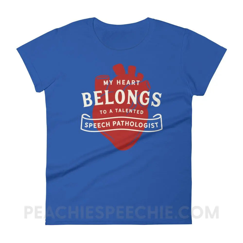 My Heart Women’s Trendy Tee - Royal Blue / S - T-Shirts & Tops peachiespeechie.com