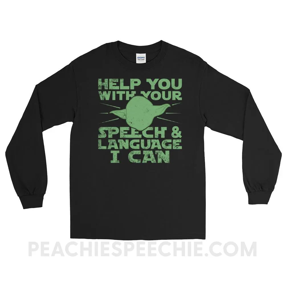 Help You I Can Long Sleeve Tee - Black / S - T-Shirts & Tops peachiespeechie.com