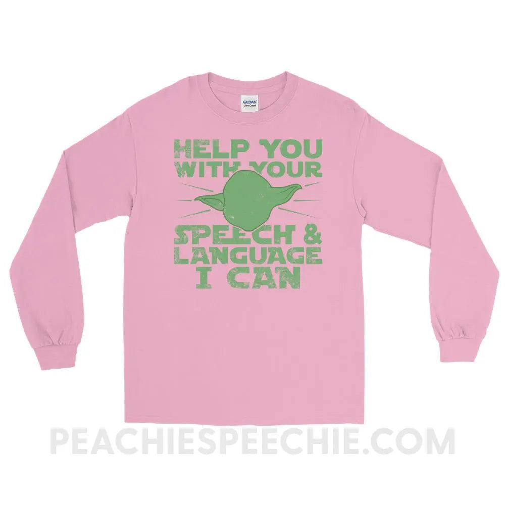Help You I Can Long Sleeve Tee - Light Pink / S - T-Shirts & Tops peachiespeechie.com