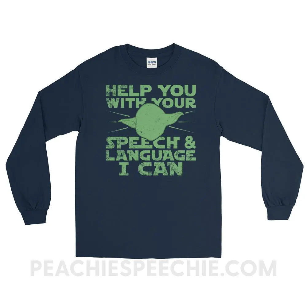 Help You I Can Long Sleeve Tee - Navy / S - T-Shirts & Tops peachiespeechie.com