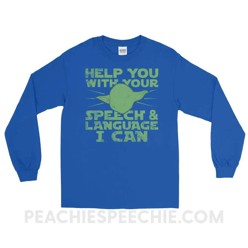 Help You I Can Long Sleeve Tee - Royal / S - T-Shirts & Tops peachiespeechie.com