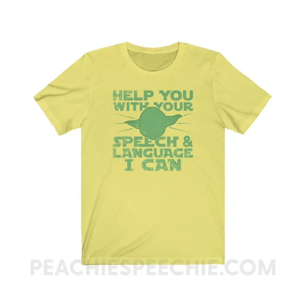 Help You I Can Premium Soft Tee - Yellow / S - T-Shirt peachiespeechie.com