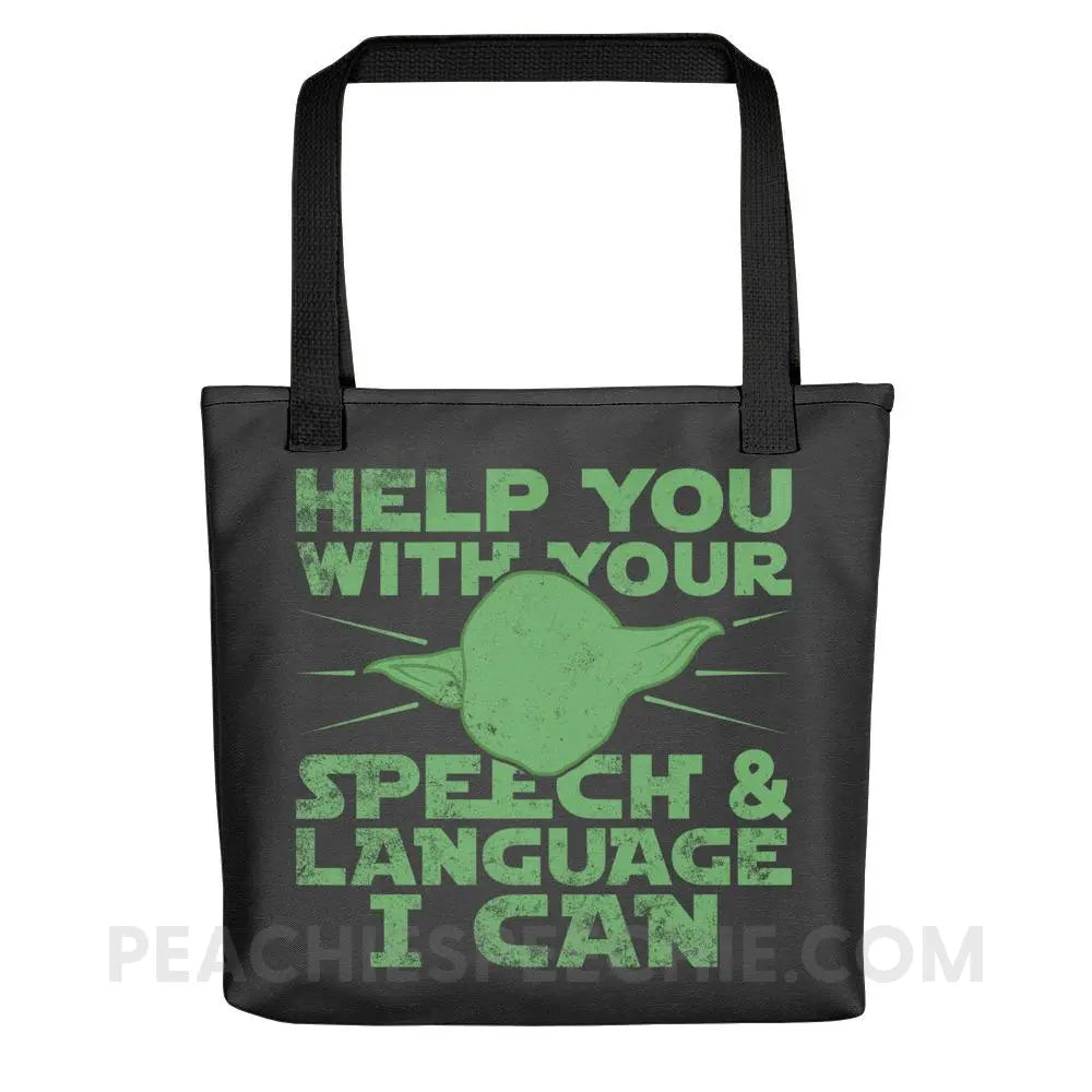 Help You I Can Tote Bag - Black Bags peachiespeechie.com