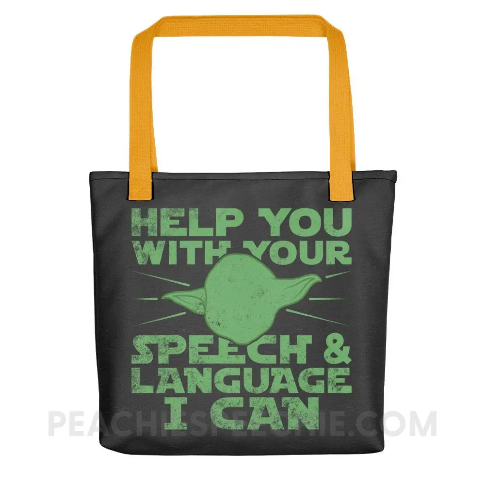 Help You I Can Tote Bag - Yellow Bags peachiespeechie.com