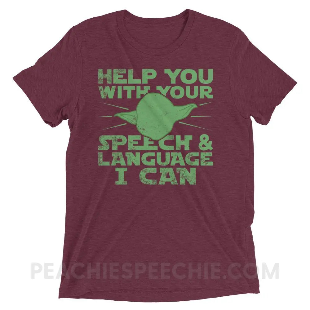 Help You I Can Tri - Blend Tee - Maroon Triblend / XS - T - Shirts & Tops peachiespeechie.com