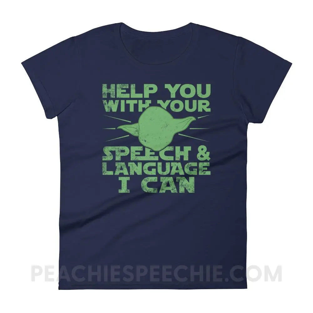 Help You I Can Women’s Trendy Tee - Navy / S - T-Shirts & Tops peachiespeechie.com