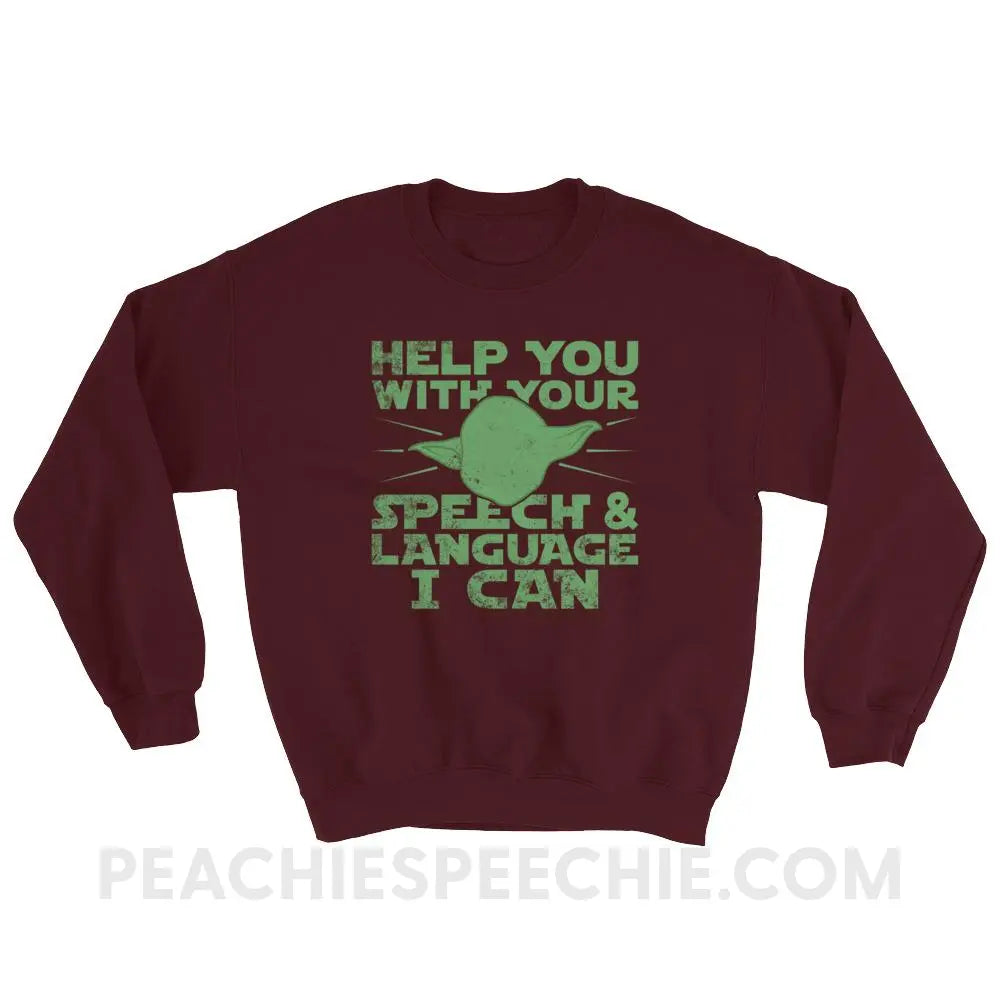 Help You I Can Classic Sweatshirt - Maroon / S Hoodies & Sweatshirts peachiespeechie.com