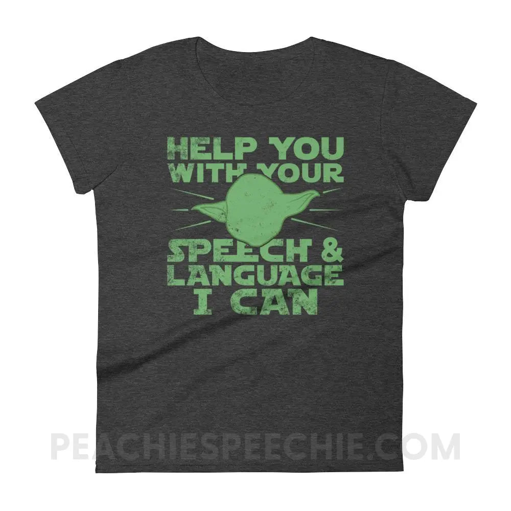 Help You I Can Women’s Trendy Tee - Heather Dark Grey / S - T-Shirts & Tops peachiespeechie.com