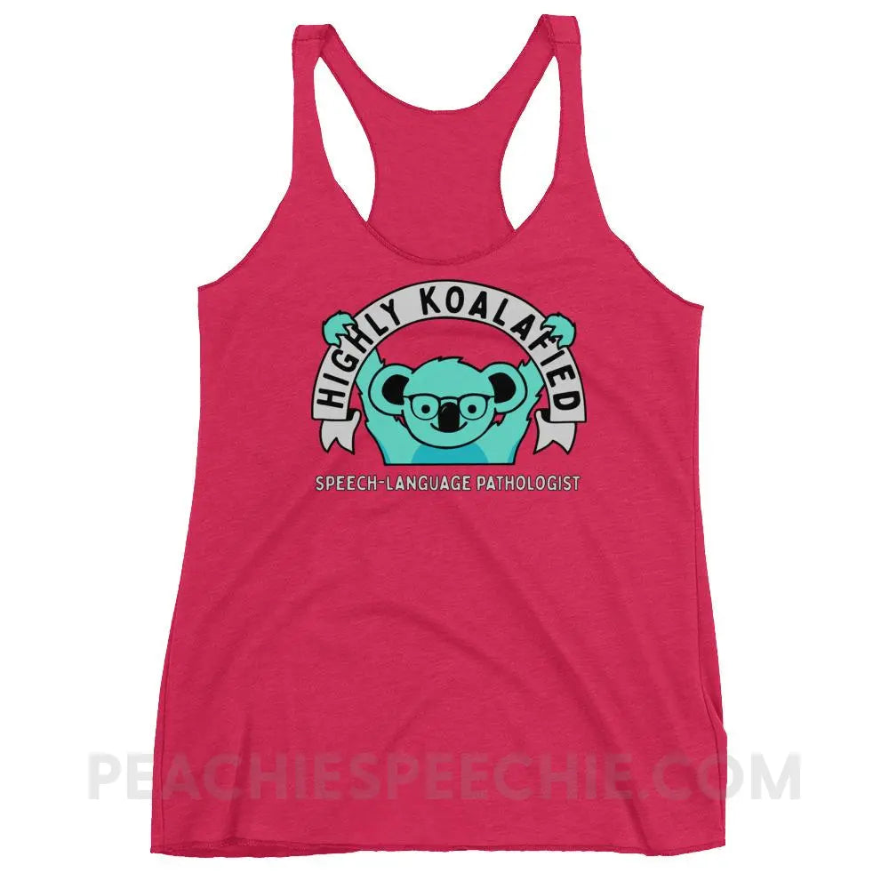 Highly Koalafied SLP Tri-Blend Racerback - Vintage Shocking Pink / XS - Tank Tops peachiespeechie.com