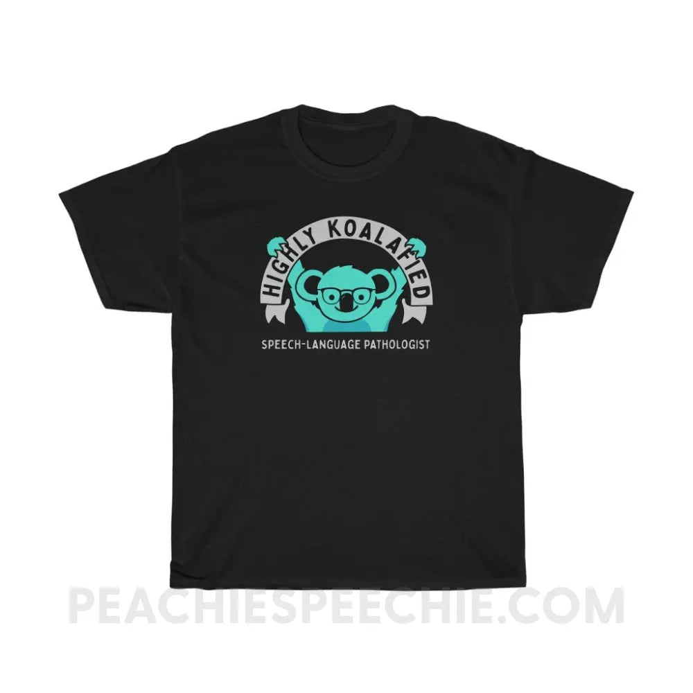 Highly Koalafied SLP Basic Tee - Black / S - T-Shirts & Tops peachiespeechie.com