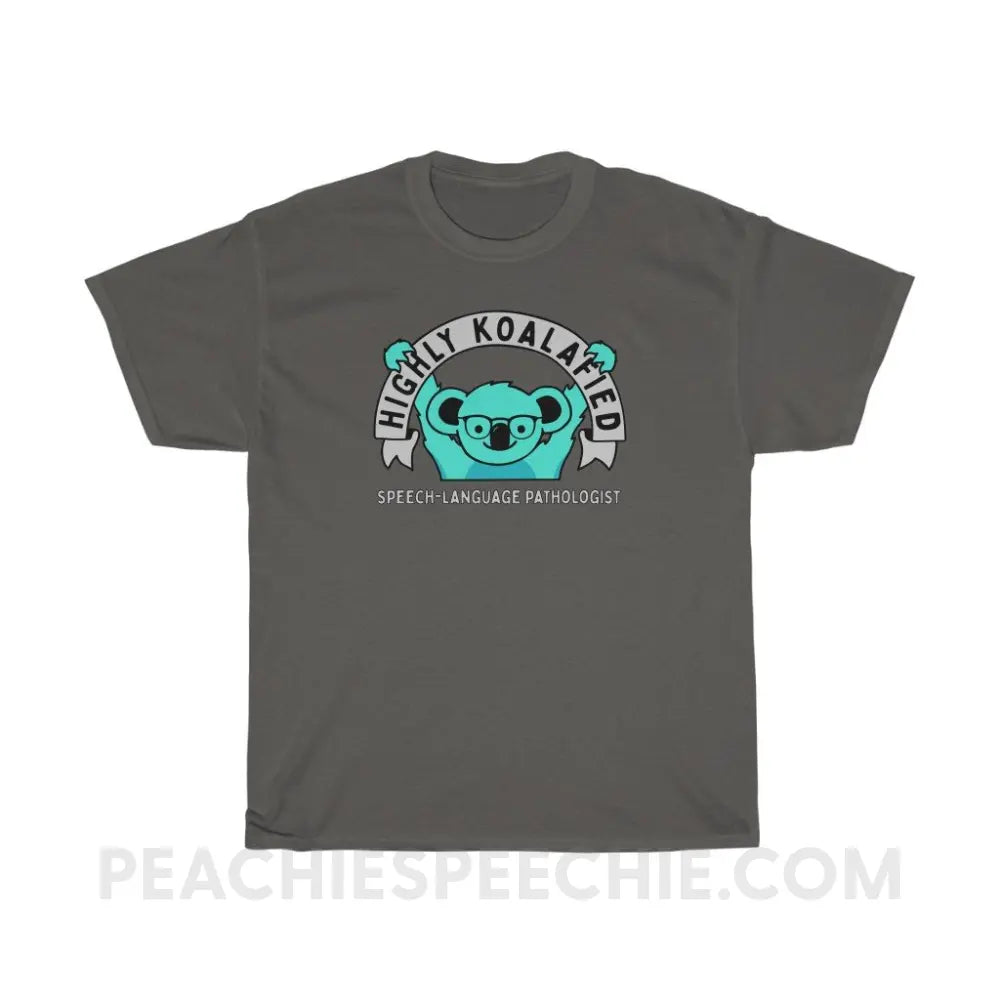 Highly Koalafied SLP Basic Tee - Charcoal / S - T-Shirts & Tops peachiespeechie.com