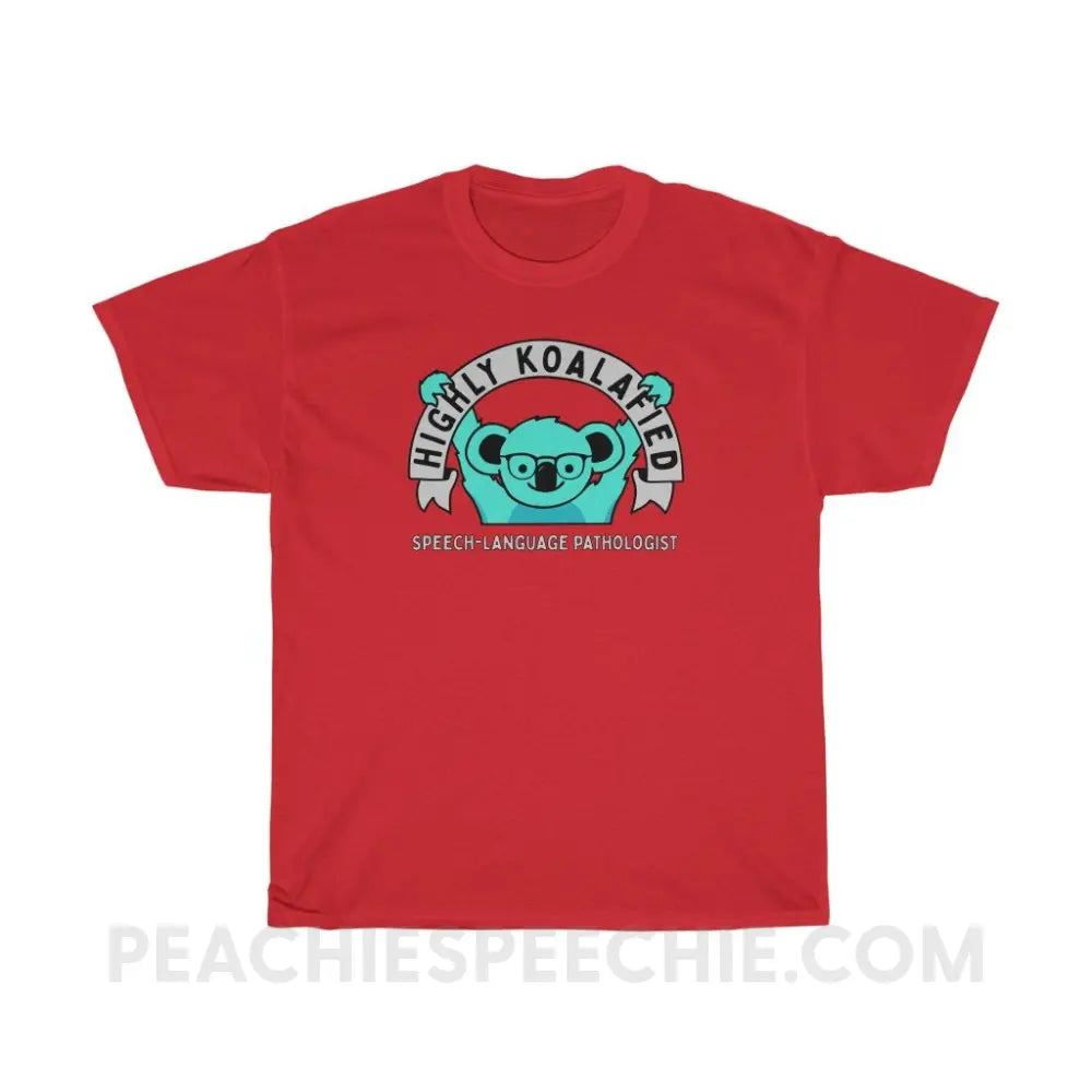 Highly Koalafied SLP Basic Tee - Red / S - T-Shirts & Tops peachiespeechie.com