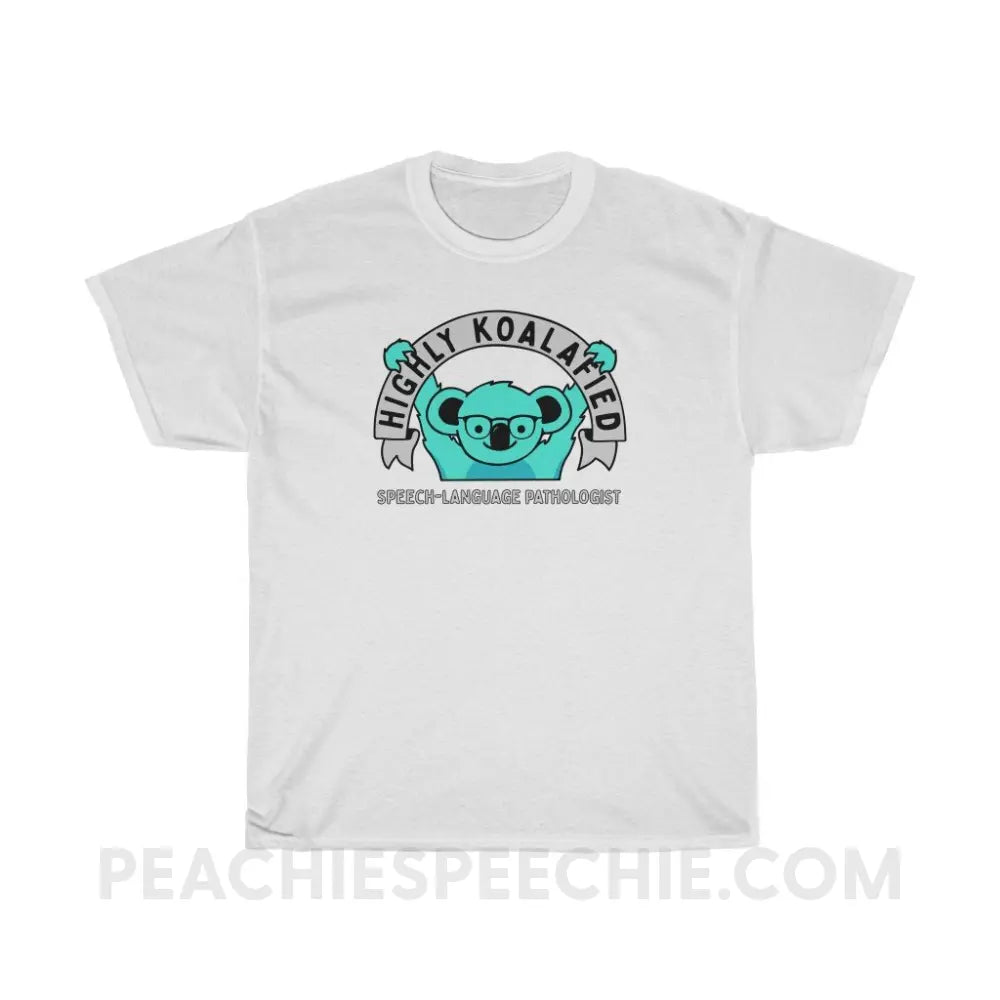 Highly Koalafied SLP Basic Tee - White / S - T-Shirts & Tops peachiespeechie.com