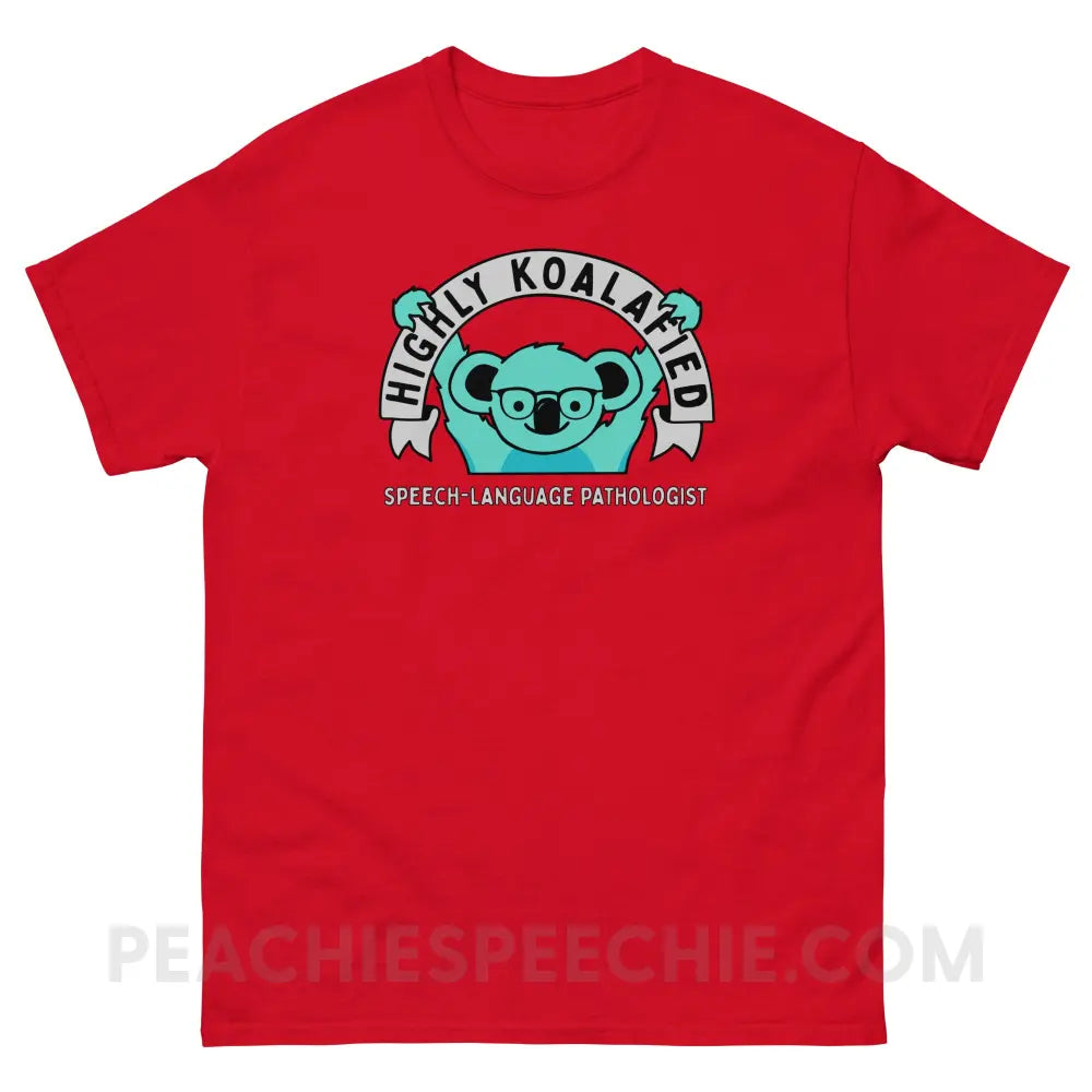 Highly Koalafied SLP Basic Tee - Red / S - T-Shirts & Tops peachiespeechie.com