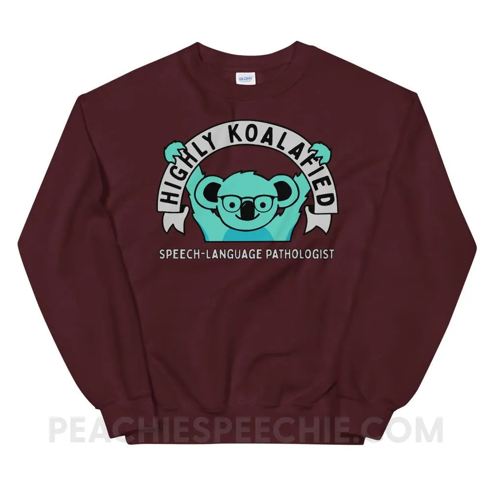 Highly Koalafied SLP Classic Sweatshirt - Maroon / S Hoodies & Sweatshirts peachiespeechie.com