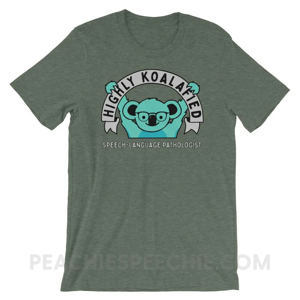 Highly Koalafied SLP Premium Soft Tee - Heather Forest / S - T-Shirts & Tops peachiespeechie.com