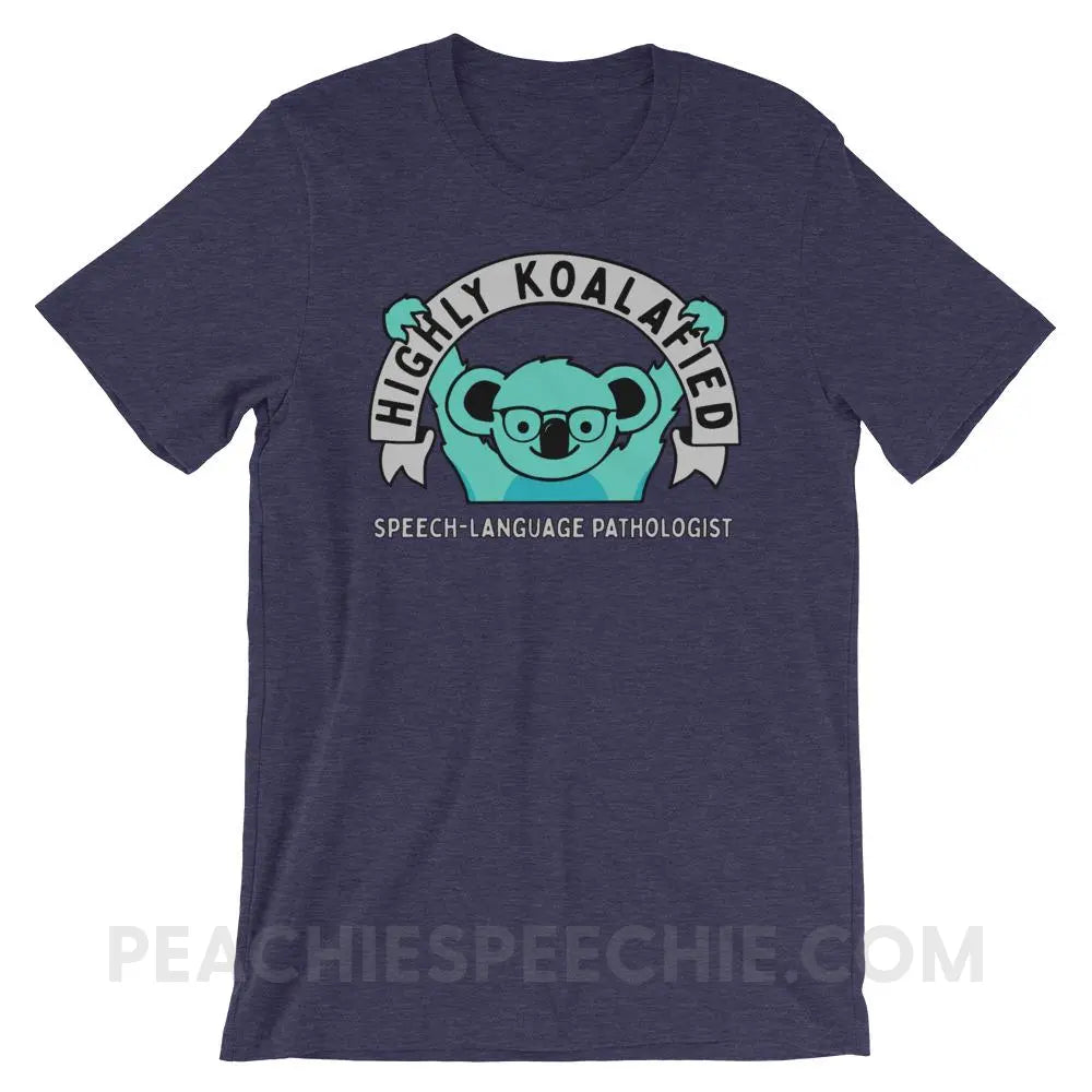 Highly Koalafied SLP Premium Soft Tee - Heather Midnight Navy / XS T - Shirts & Tops peachiespeechie.com
