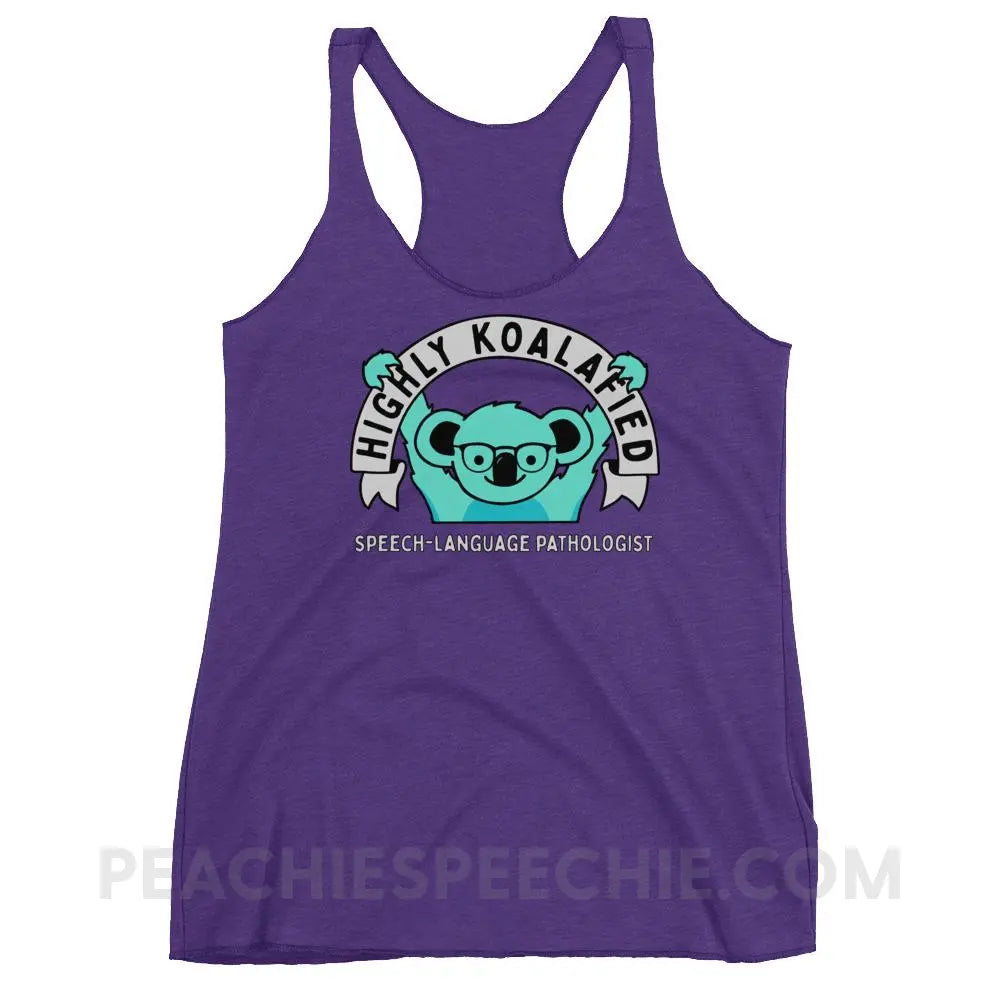 Highly Koalafied SLP Tri-Blend Racerback - Purple Rush / XS - Tank Tops peachiespeechie.com